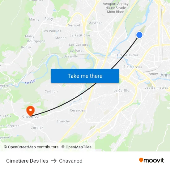 Cimetiere Des Iles to Chavanod map