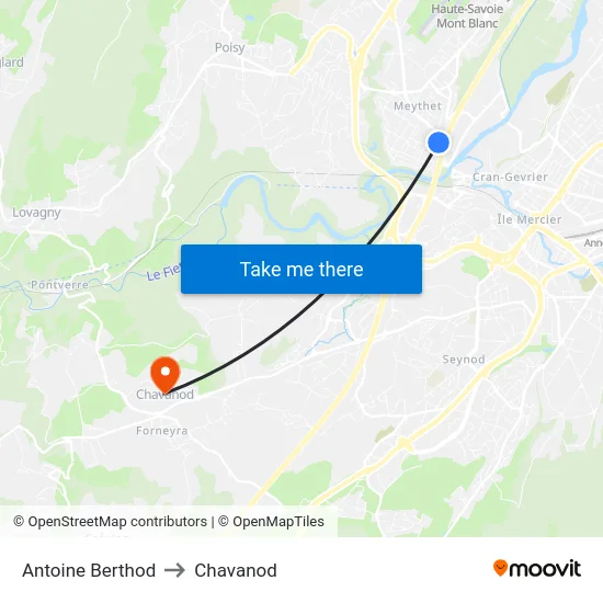 Antoine Berthod to Chavanod map