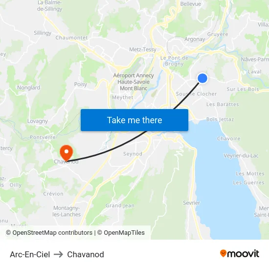 Arc-En-Ciel to Chavanod map
