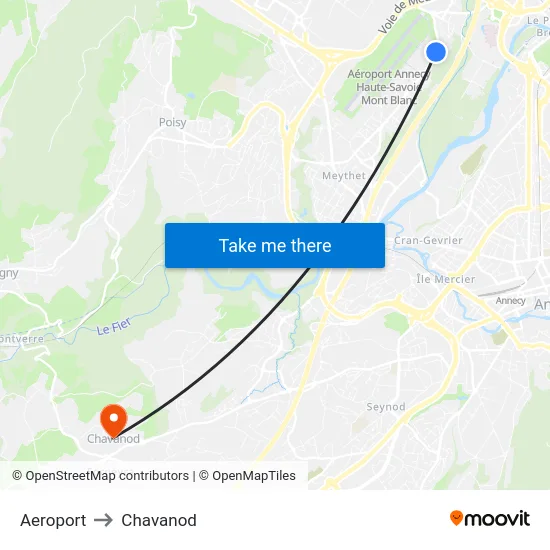Aeroport to Chavanod map