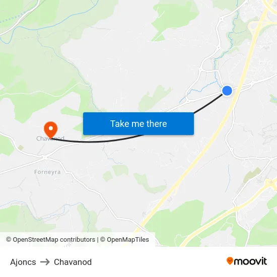Ajoncs to Chavanod map