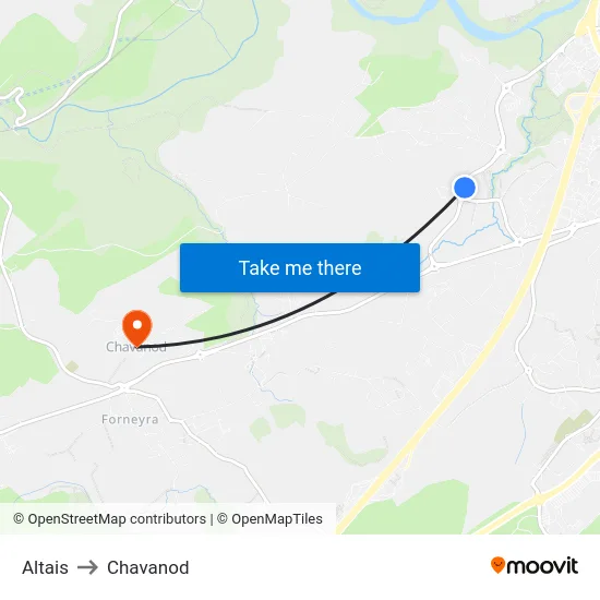 Altais to Chavanod map