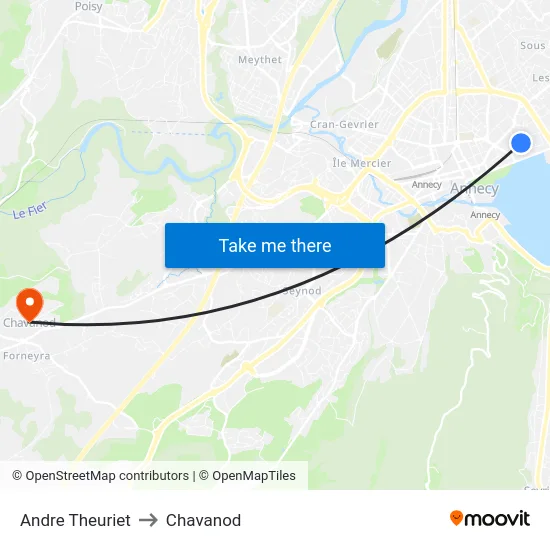 Andre Theuriet to Chavanod map