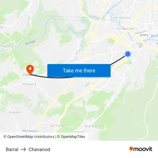 Barral to Chavanod map