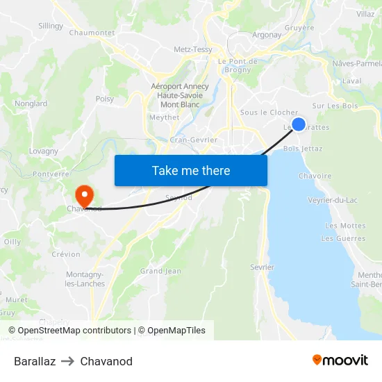 Barallaz to Chavanod map