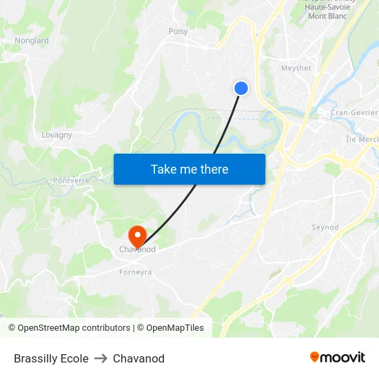 Brassilly Ecole to Chavanod map