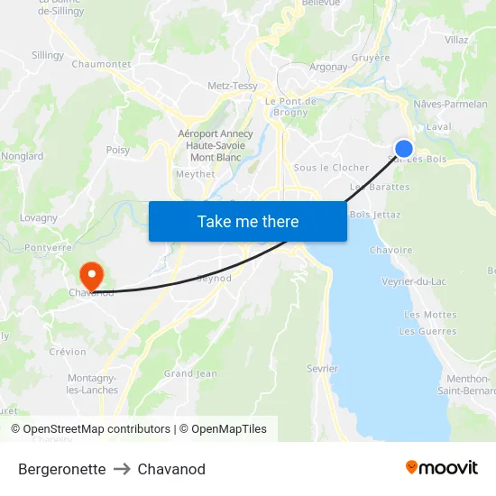 Bergeronette to Chavanod map