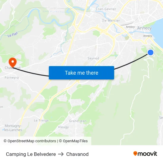 Camping Le Belvedere to Chavanod map