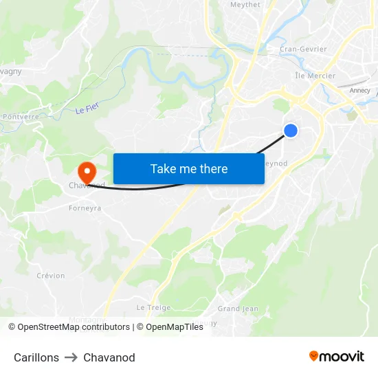 Carillons to Chavanod map