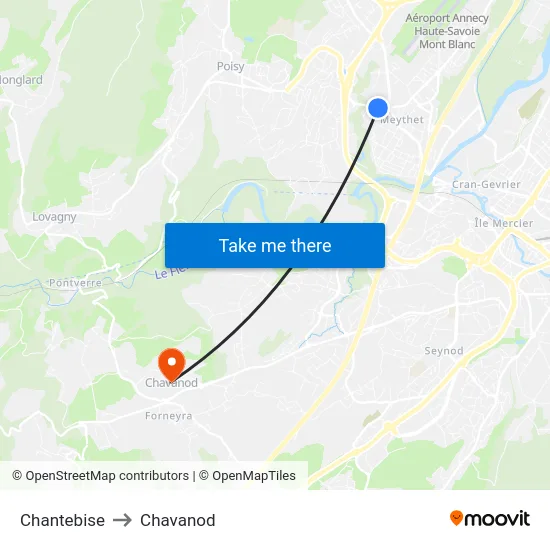 Chantebise to Chavanod map
