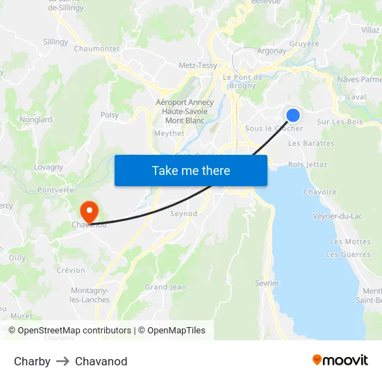 Charby to Chavanod map