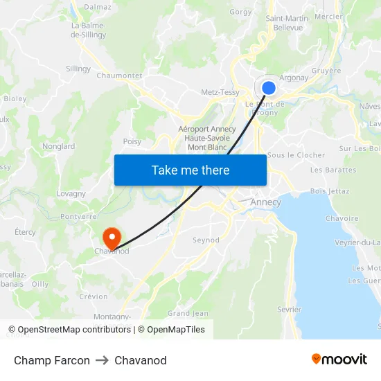 Champ Farcon to Chavanod map