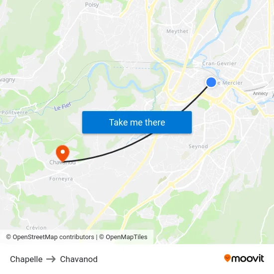 Chapelle to Chavanod map