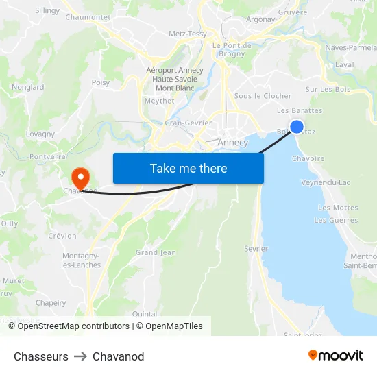 Chasseurs to Chavanod map