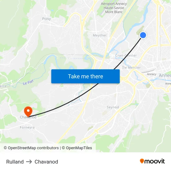 Rulland to Chavanod map