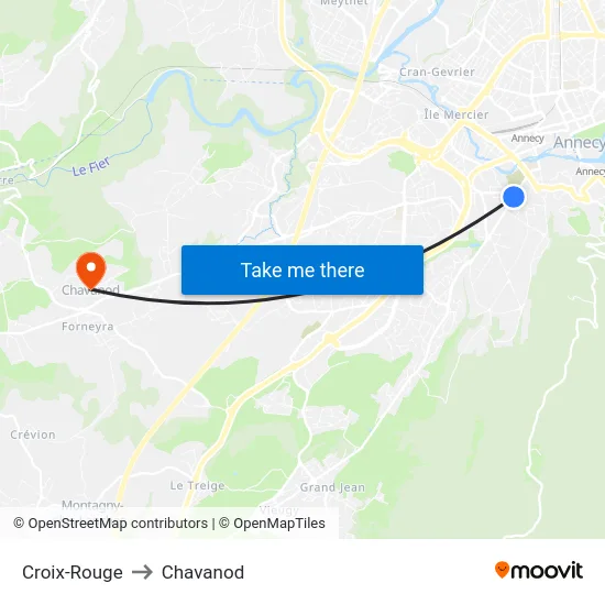 Croix-Rouge to Chavanod map