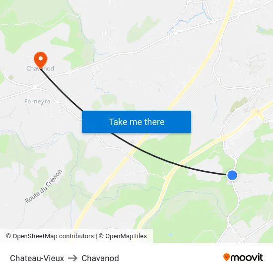 Chateau-Vieux to Chavanod map