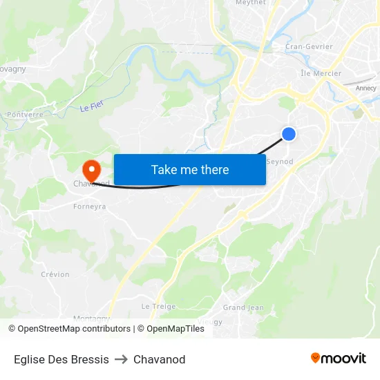 Eglise Des Bressis to Chavanod map