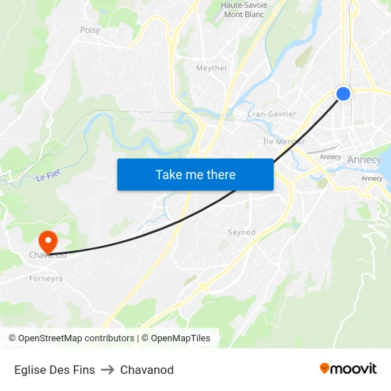 Eglise Des Fins to Chavanod map