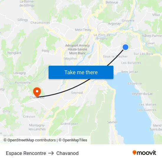 Espace Rencontre to Chavanod map