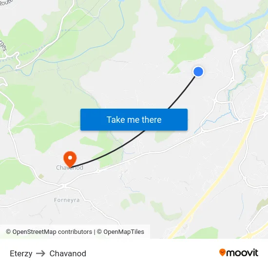 Eterzy to Chavanod map