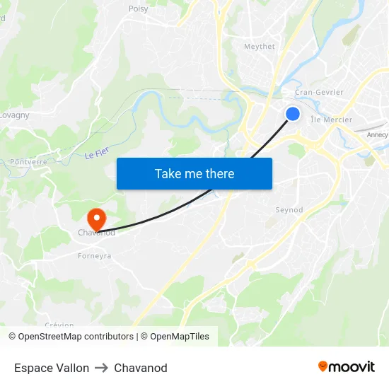 Espace Vallon to Chavanod map