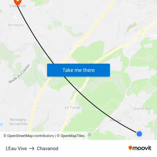 L'Eau Vive to Chavanod map