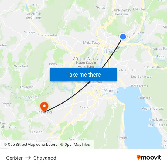 Gerbier to Chavanod map