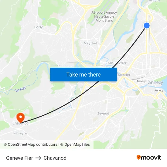 Geneve Fier to Chavanod map