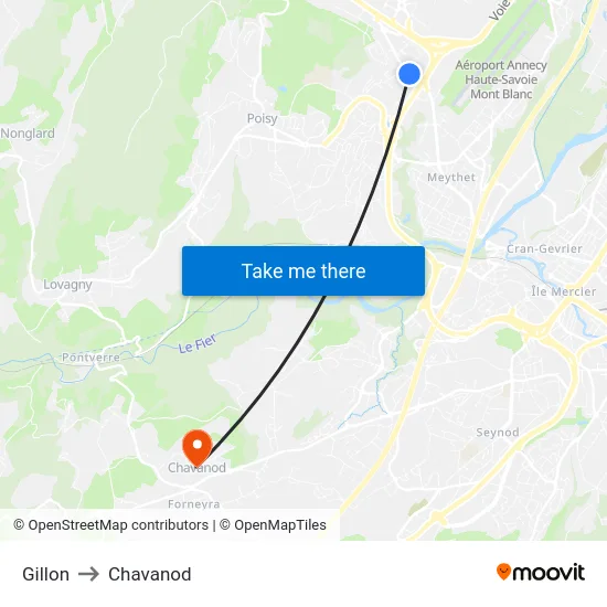 Gillon to Chavanod map