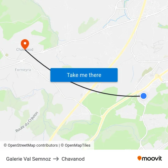 Galerie Val Semnoz to Chavanod map