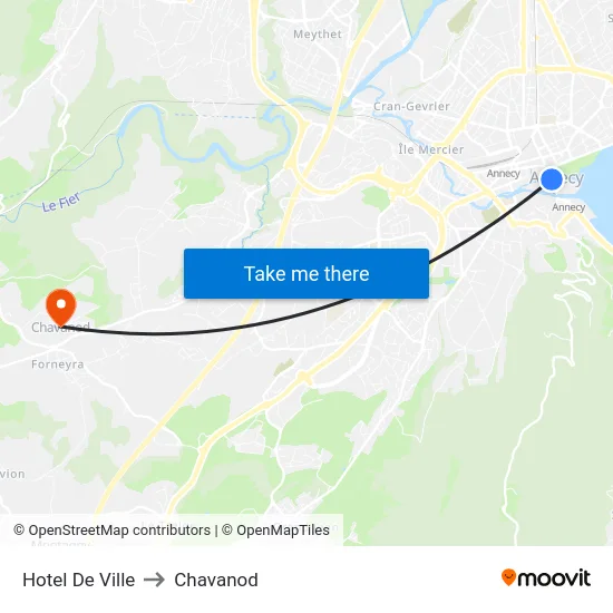 Hotel De Ville to Chavanod map