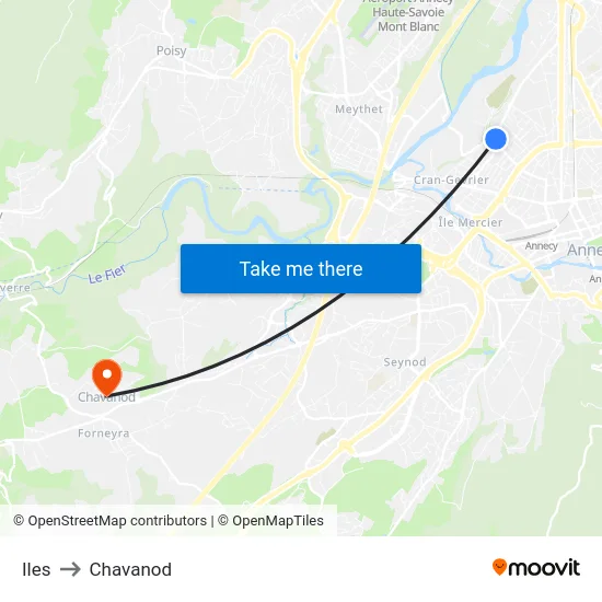 Iles to Chavanod map
