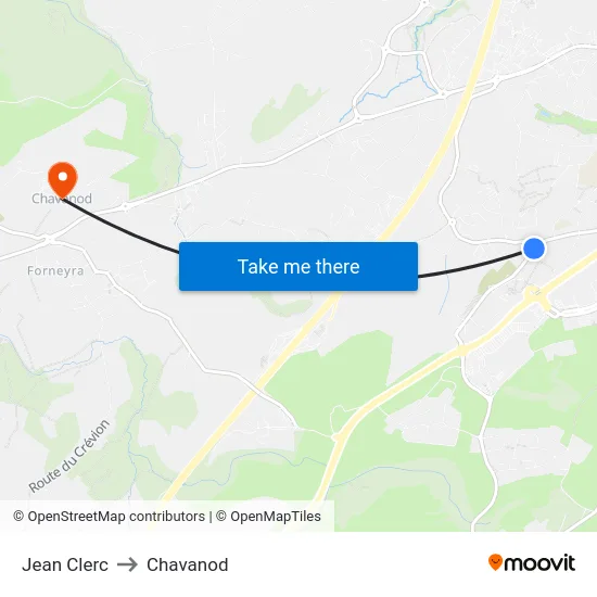 Jean Clerc to Chavanod map