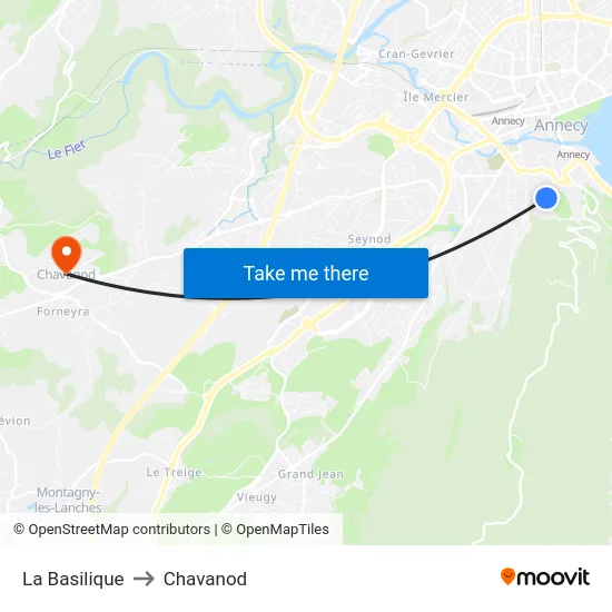 La Basilique to Chavanod map