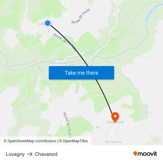 Lovagny to Chavanod map