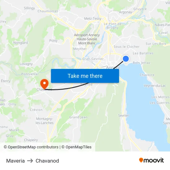 Maveria to Chavanod map