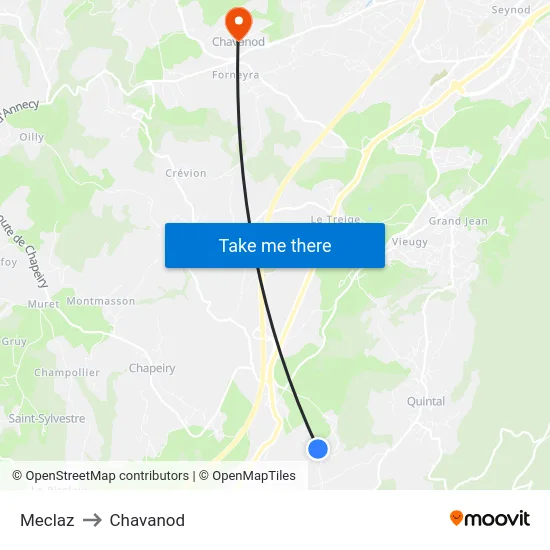 Meclaz to Chavanod map