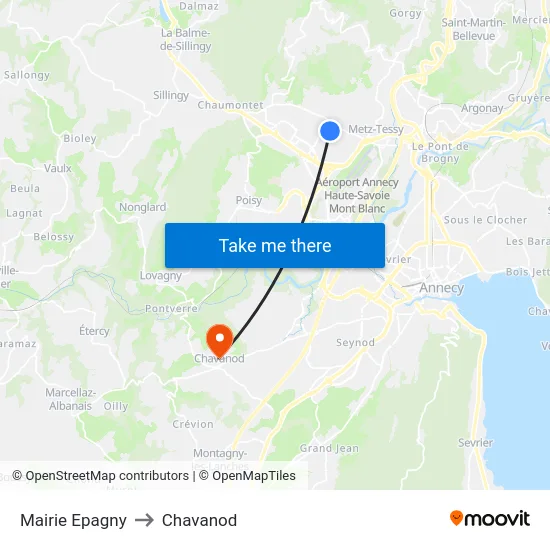 Mairie Epagny to Chavanod map