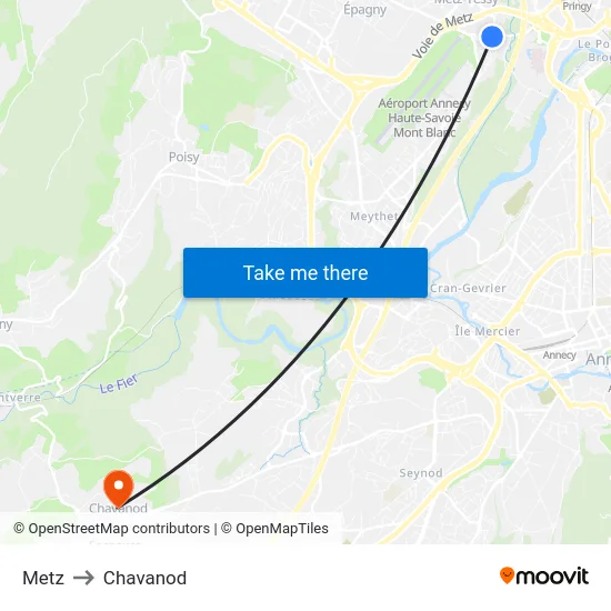 Metz to Chavanod map