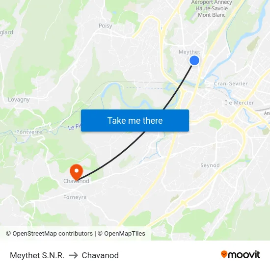 Meythet S.N.R. to Chavanod map