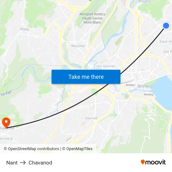 Nant to Chavanod map