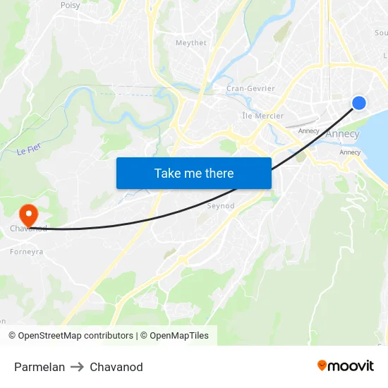 Parmelan to Chavanod map