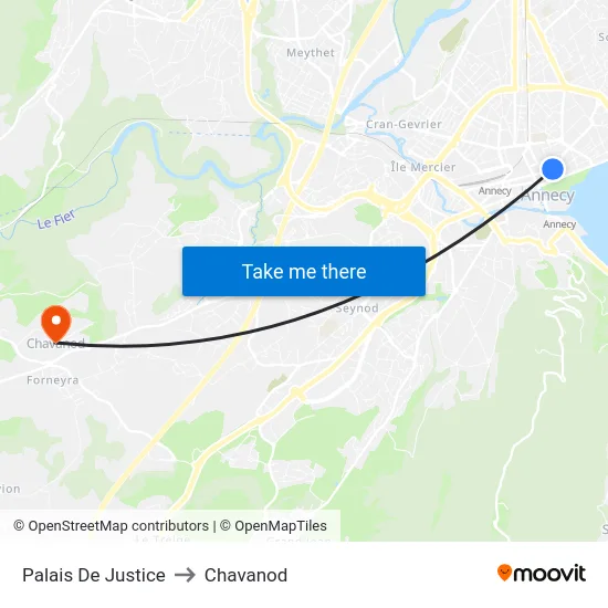 Palais De Justice to Chavanod map