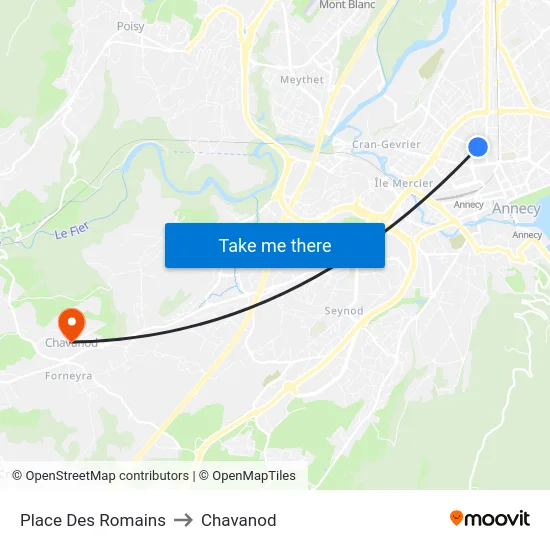 Place Des Romains to Chavanod map