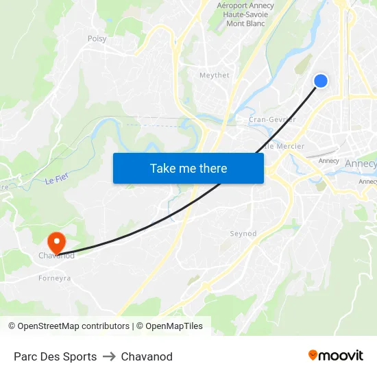 Parc Des Sports to Chavanod map