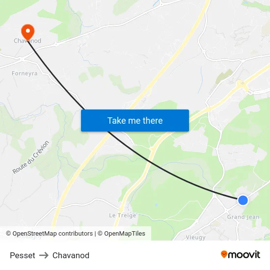 Pesset to Chavanod map