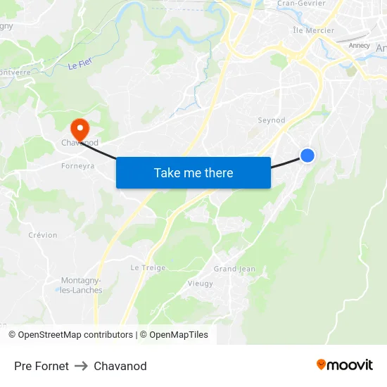 Pre Fornet to Chavanod map