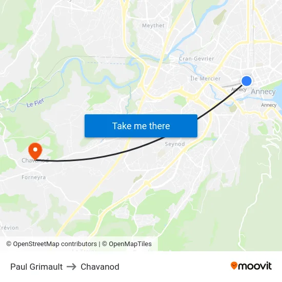 Paul Grimault to Chavanod map