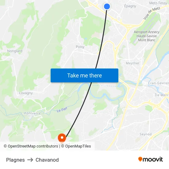 Plagnes to Chavanod map
